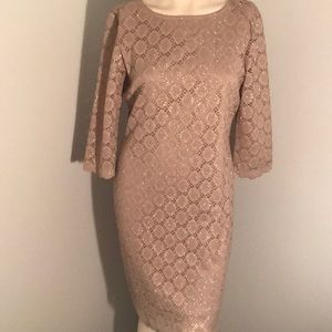 Gold Glitter Mid Dress